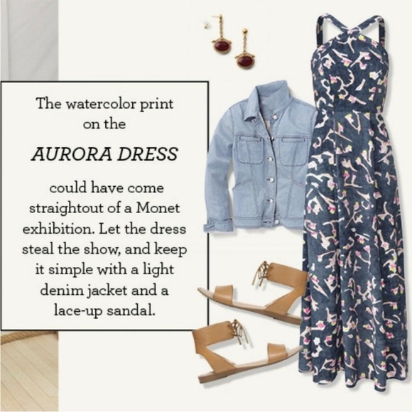 Cabi Halter Aurora Watercolor Floral Dress - Size 8 - Picture 2 of 10